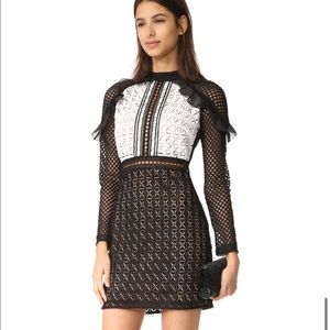SELF-PORTRAIT
Geometric Monochrome Mini Dress